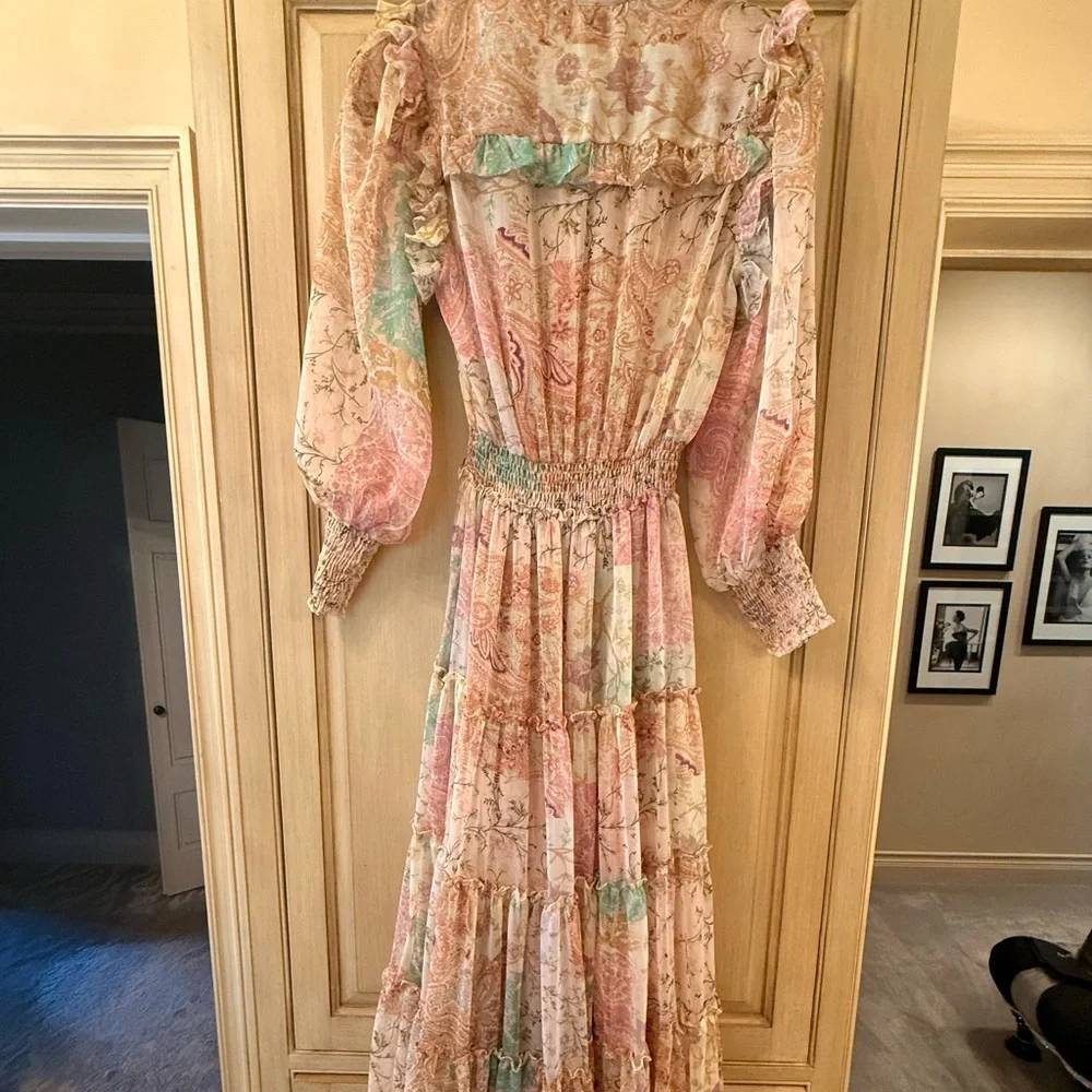 Misa Los Angeles Pastel Floral Long Sleeve Dress - Picture 3 of 5